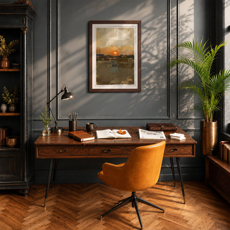 Dawn Industrial - Framed Print, Walnut, A1 - 84.1 x 59.4 cm