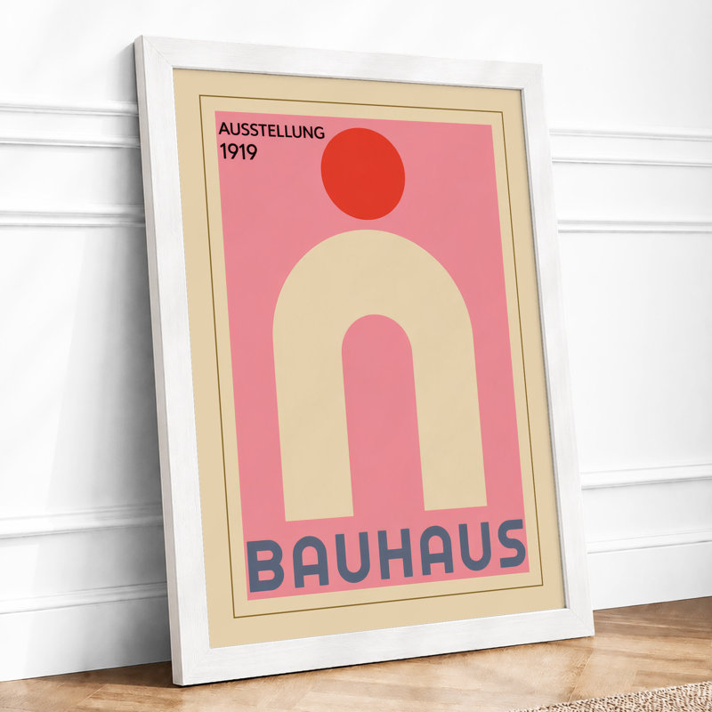 Bauhaus 1919 Geometric - Framed Print, A2 - 59.4 x 42.0 cm, White