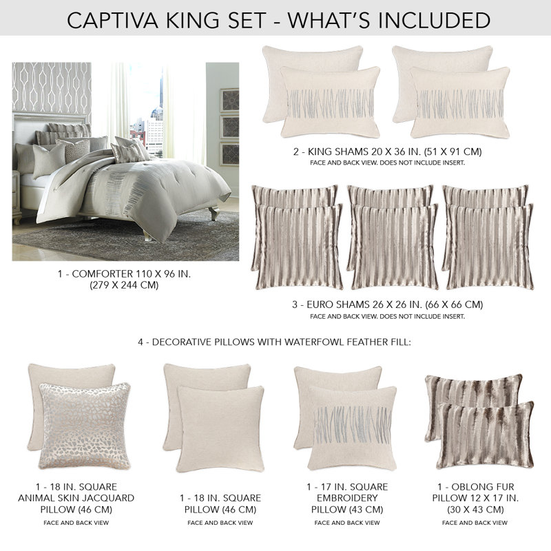 Captiva Comforter Set - Neutral, King + 9 Additional Pieces