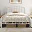 Metal Bed with Arched Headboard and Footboard-366383306-366297936