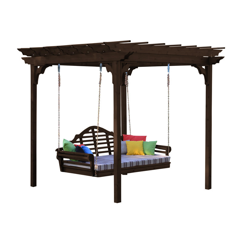 Pergola en bois massif, Teinture noyer, 8 pi L 6 pi. D