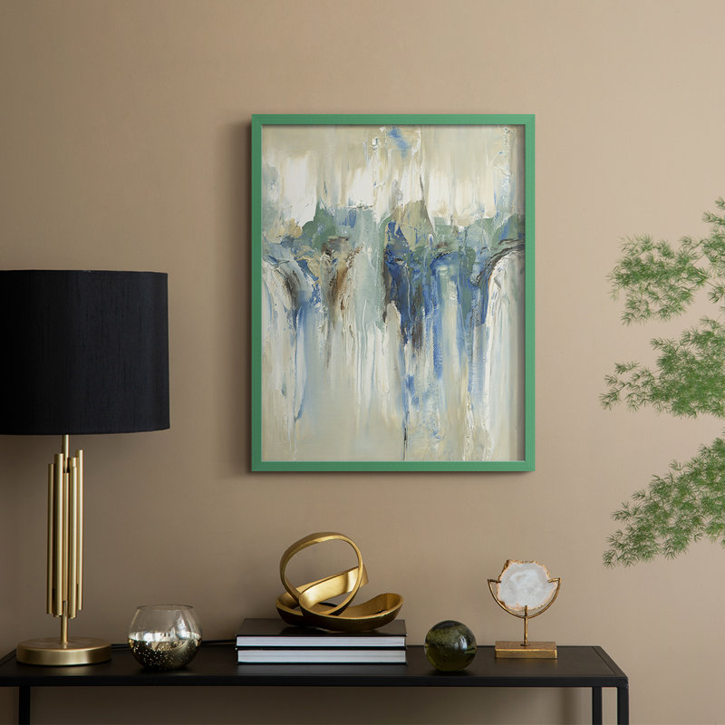 «Melting I», reproduction d'art encadrée - bois massif, H 30 po x l 24 po, Vert