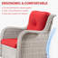 Ensemble de conversation pour patio en osier 2 personnes avec chaises et table-2092233265