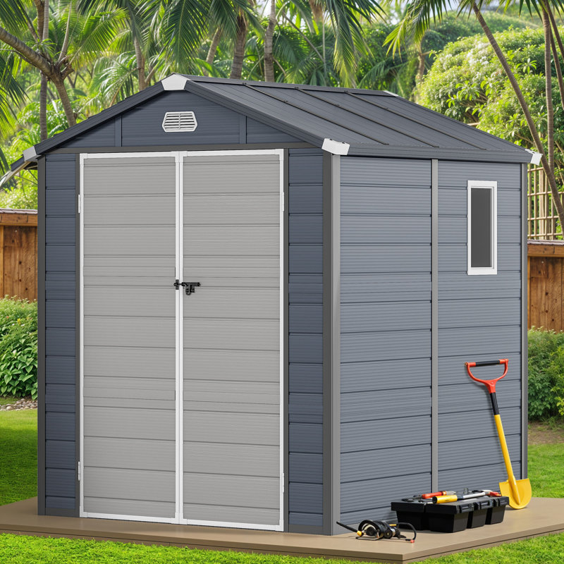 Resin Vertical Storage Shed, 86.20" H x 70.80" W x 70.80" D