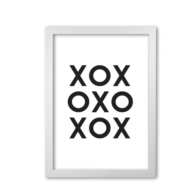 XOXO - Print, White Grain Frame, 30 cm H x 21 cm W x 5 cm D