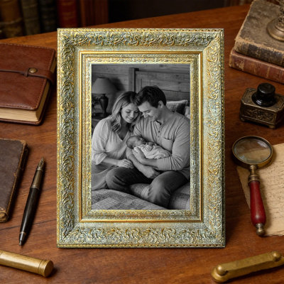 Cadre photo antique doré 1PC pour photos 11 po x 14 po et affichage de photos de tous les jours