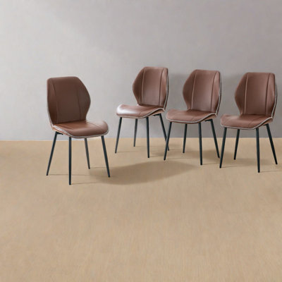 Comfortable Dining Chairs, Pu Leather Metal Modern Set For Home Dining