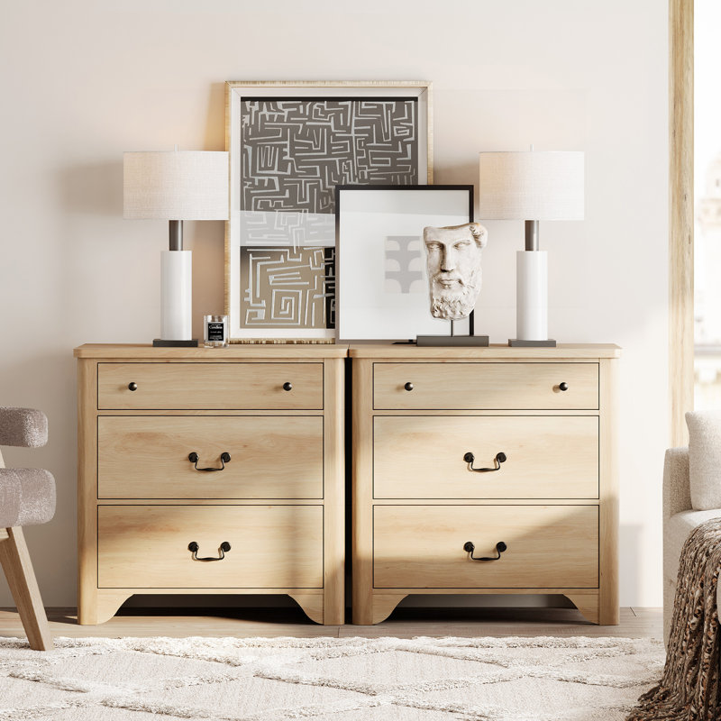 63" Wood Dresser With 6 Drawers,2-IN-1 Farmhouse Storage Dresser Bedside Cabinet,Side Table For Bedroom,Living Room, Closet