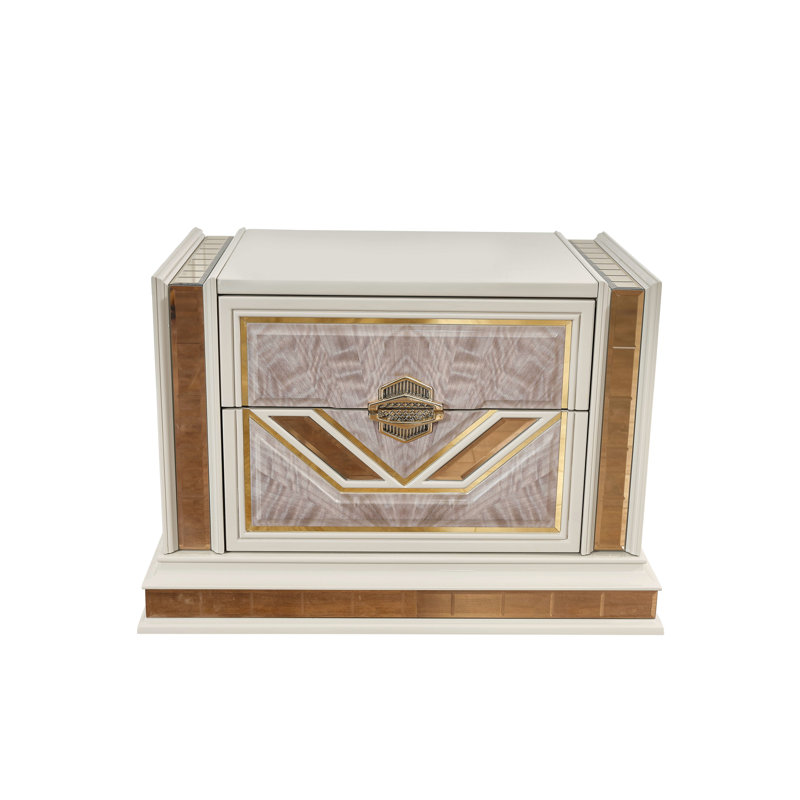 Table de chevet beige 2 avec structure et détails élégants