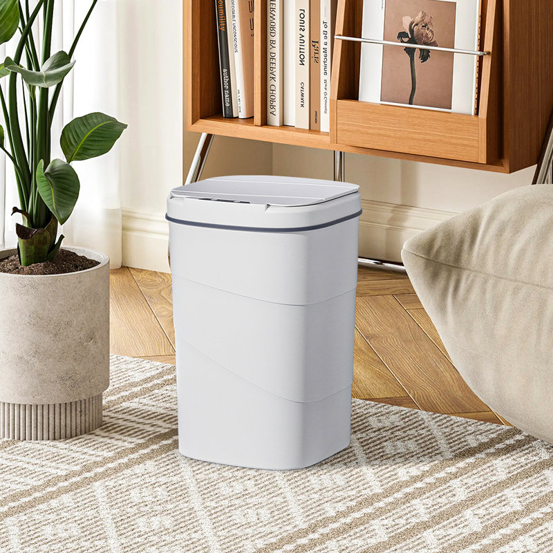 PP Touch Top Waste Bin, 18L, White
