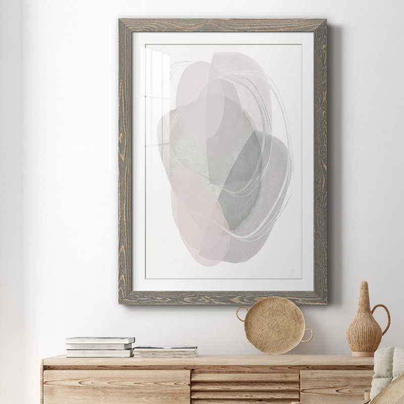 River Jewels II - peinture encadrée, H 44 po x l 31 po x P 1 po, Cadre en papier gris