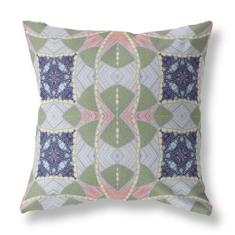 Housse et insert de coussin décoratif 20 po x 20 po à fermeture à glissière intérieure bleue et rose