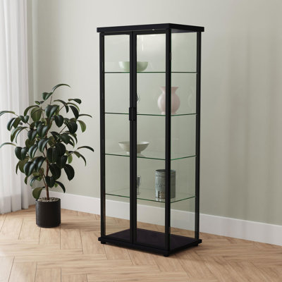 Vitrine 4 tablettes avec éclairage DEL noir