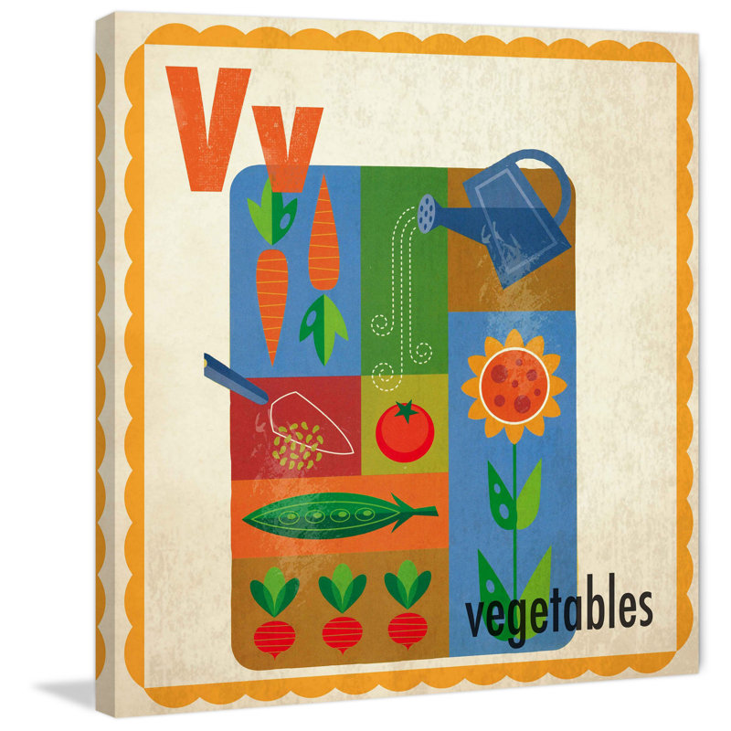 «Légumes», reproduction sur toile tendue, H 40 po x l 40 po x P 1,5 po