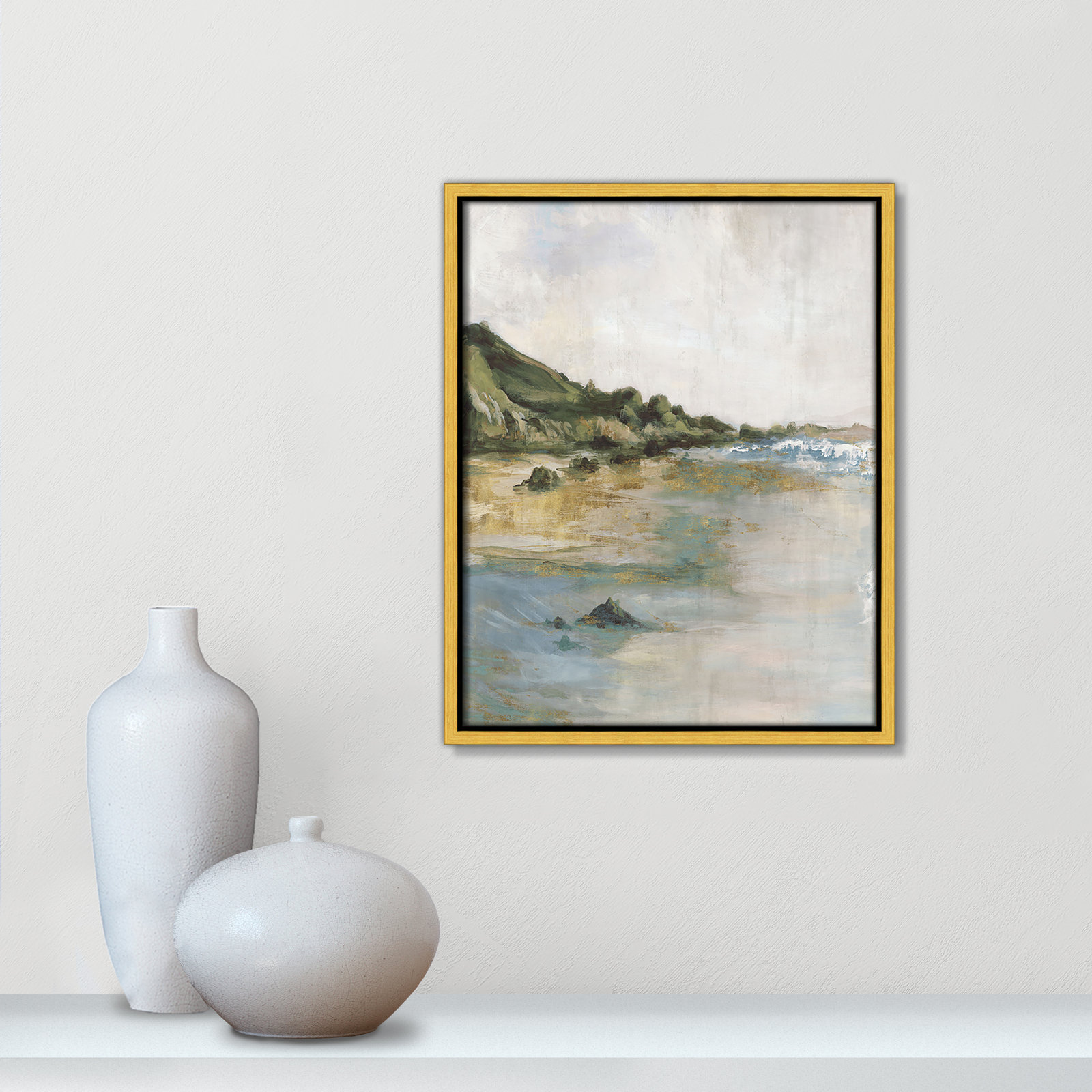 Tide’s Edge Print by , 15.5" H x 12.5" W, Gold