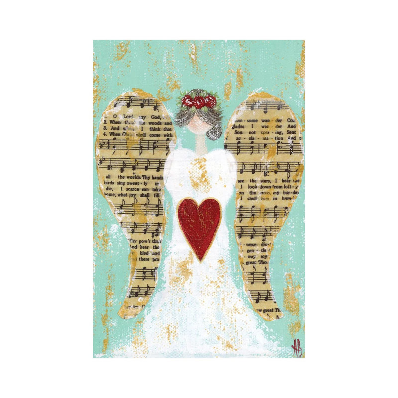Red Rose Angel by Ashley Bradley - Wrapped Canvas Painting