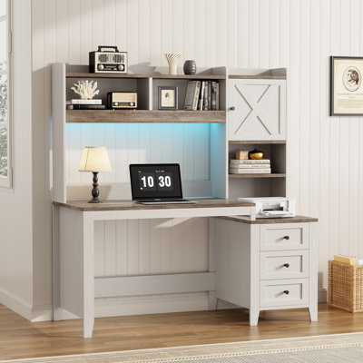 Bureau d'ordinateur en bois Farmhouse