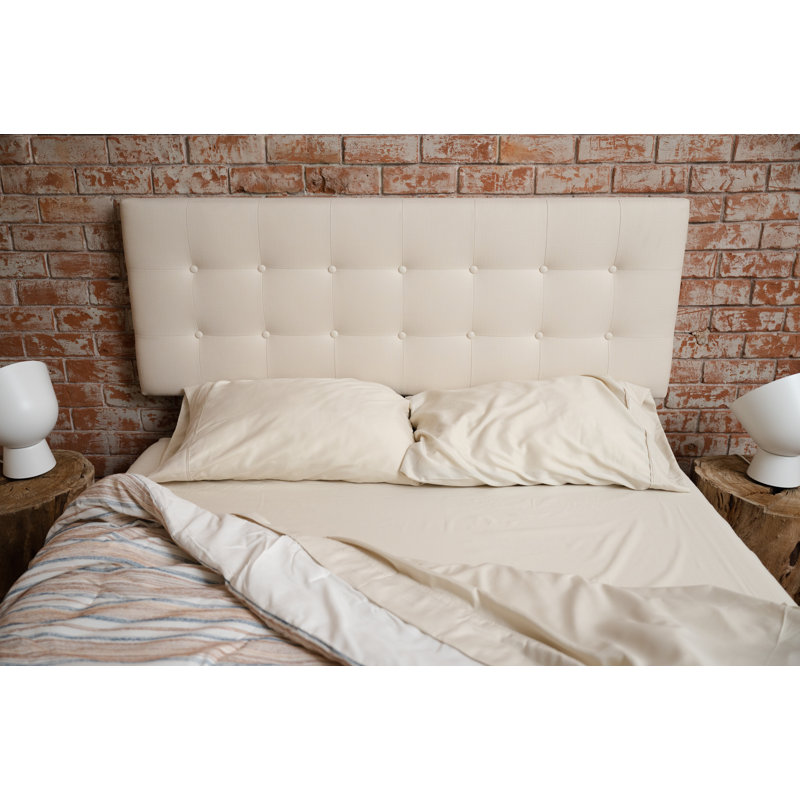 Omne Sleep 4-Piece Cream Microplush And Bamboo Hypoallergenic Sheet Set, Cream, King Sheet Set
