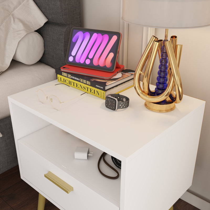 Itoro 19.5'' W Nightstand, White