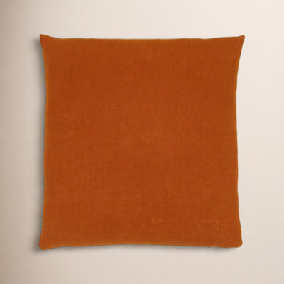 Simple Embroidered Linen Throw Pillow