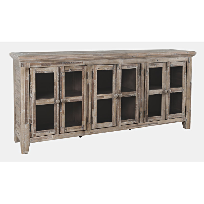 Buffet en bois d'acacia massif Knorr, Gris délavé