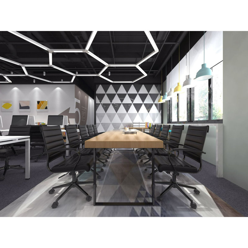 Celadon Mid-Back Conference Chair - Ribbed Ergonomic Office Chair with Adjustable Height - Modern Desk Chair for Home & Office