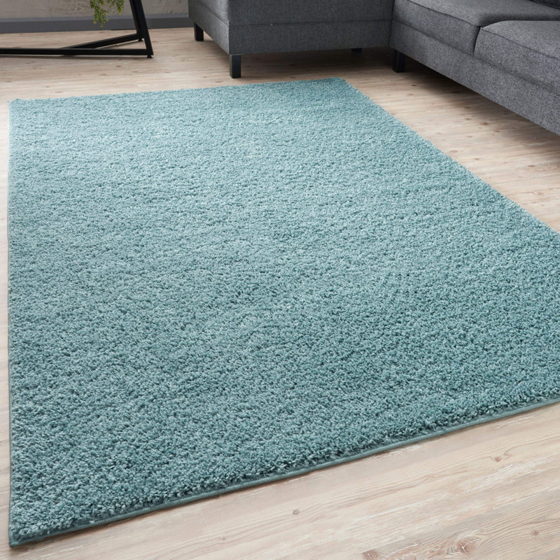 Myshaggy Collection Rugs Solid Design in Duck egg blue, Rectangle 180 x 270 cm