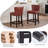 Set of 2 Bar Stools with Backrest, Genuine Leather Seat and Solid Wood Frame, Counter Height Chairs for Kitchen Island and Dining Room-1310146885-1310147003
