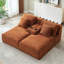Double méridienne orange, compressible et sans assemblage, canapé-lit moelleux pour la lecture du salon de la chambre à coucher, confort de rembourrage à ressorts, style tissu velours côtelé