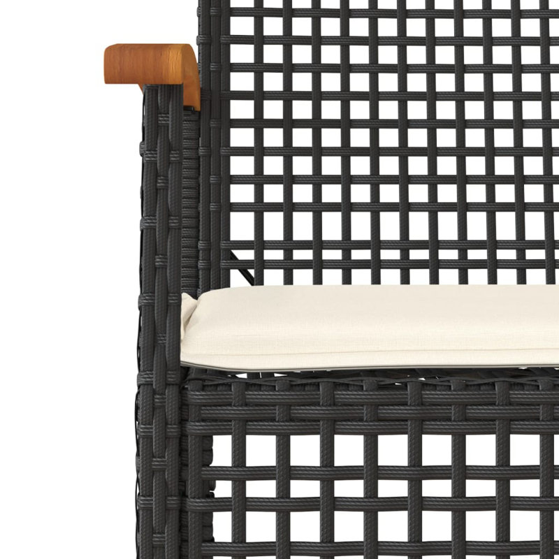 Bayou Breeze 5 Piece Patio Dining Set With Cushions Poly Rattan, White/Black, 29.5" H x 31.5" W x 55.1" L, 6
