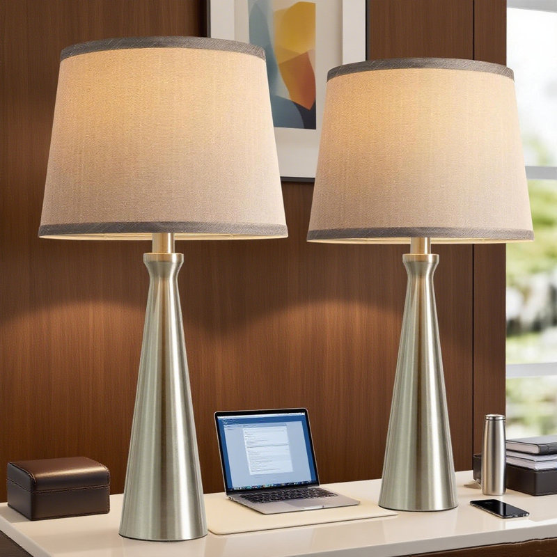 Modern Table Lamps Set Of 2 - Touch Control Bedside Lamps With Usb C And A Charging Ports, 3-Way Dimmable Nightstand Lighting For Bedroom Living Room With Included Led Bulbs