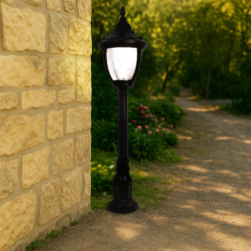 41'' Tall Outdoor Floor Lamp, Black