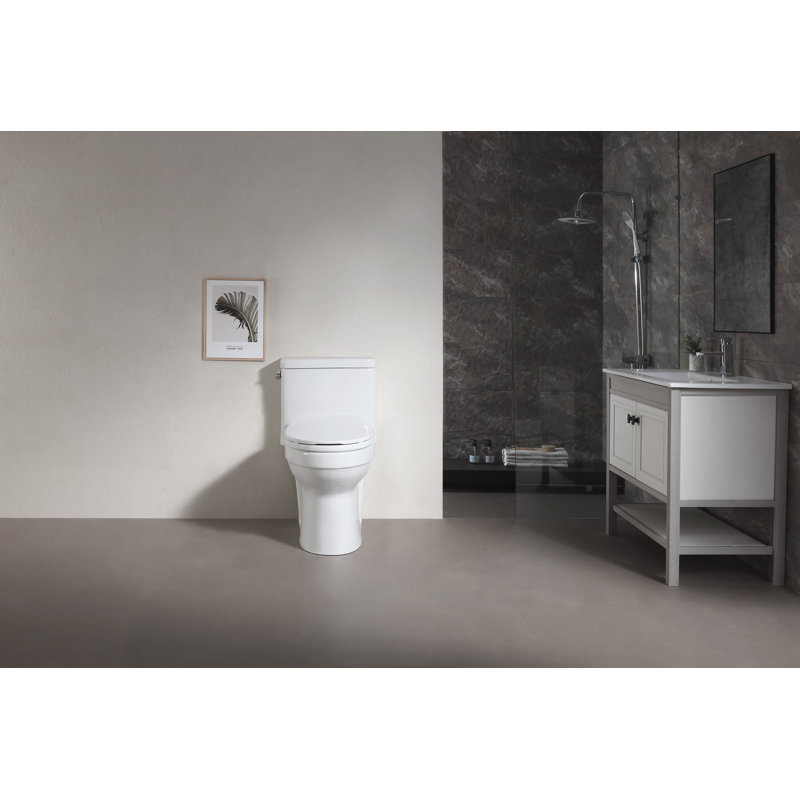 Toilette allongée à fixation au sol 1,5 gallons par minute GPV ETVIN (siège inclus) Andvin