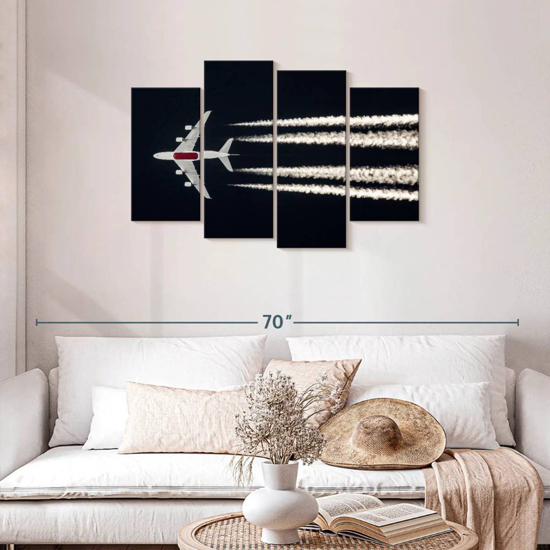 Avion ciel nocturne, H 27 po x l 43 po