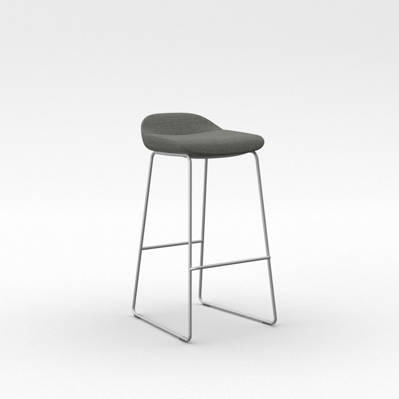 Tabouret Lilly , Mélange de polyester Gibraltar, Argent, Tabouret de bar (siège d'une hauteur de 30 po)