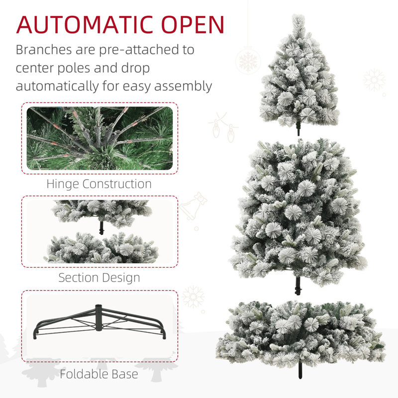 6.5 ft Pre-Lit Artificial Christmas Tree with  Lights