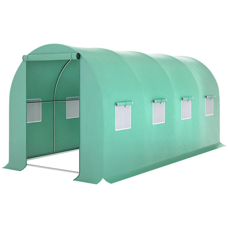 Greenhouse, 7' W x 14.6' D, Green