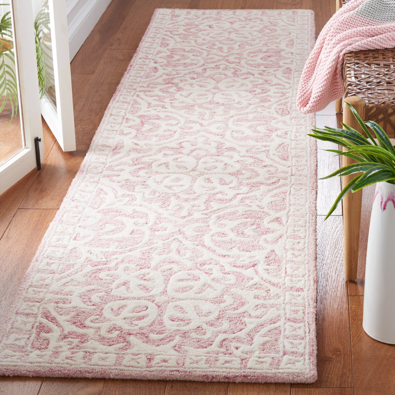 Metro Hand Tufted Wool And Cotton With Latex Damask Rug, Runner 2'3" x 5'