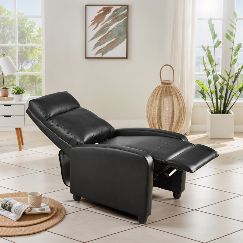 Fauteuil inclinable noir en similicuir