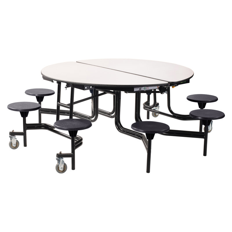 Table de cafétéria circulaire de 81 po, Noir