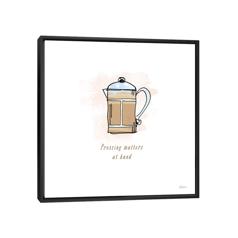 Good Brew IV, impression sur toile tendue, H 26 po x l 26 po x P 1,5 po, Toile avec cadre noir, Pas de tapis