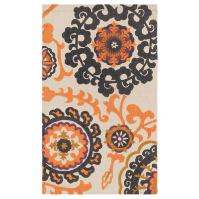 Nasaiah Brook Hand Loomed Cotton Abstract Rug