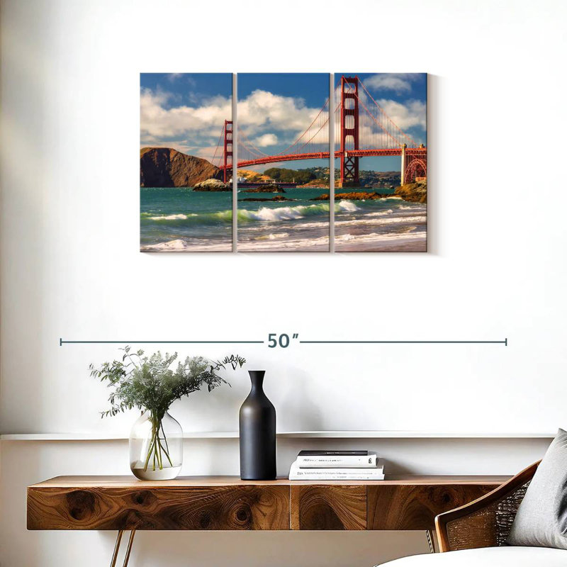 Plage de Sebbie Baker et Golden Gate, H 20 po x l 33 po
