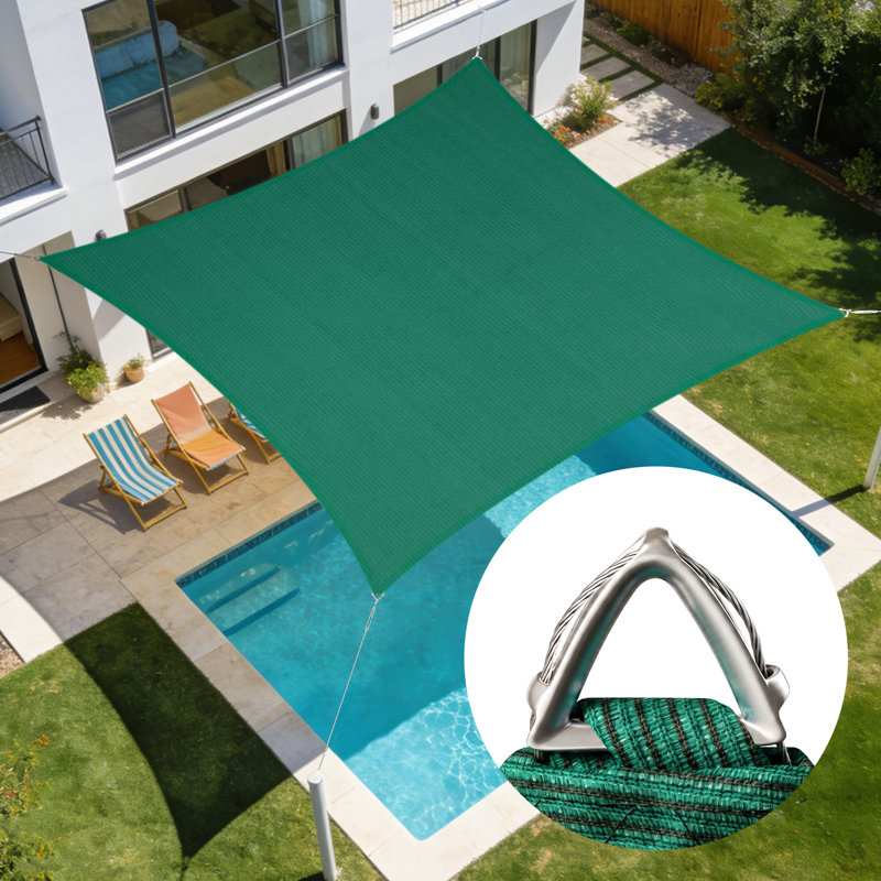 Voile d'ombrage carré Amgo Pro Ring, 24 pi x 24 pi , Vert