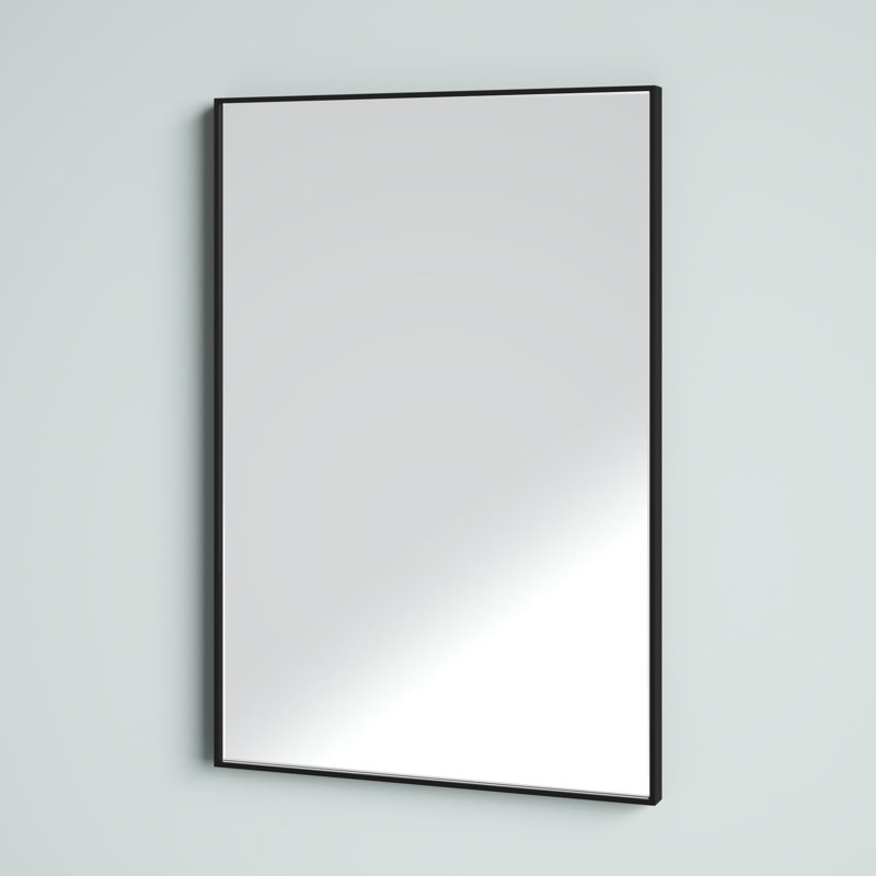 Foran Rectangle Wall Mirror, 31" H x 21" W, Black