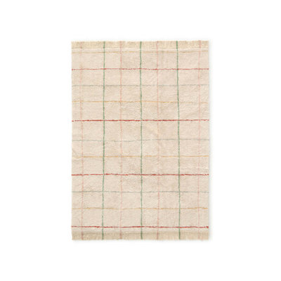 Growing Up On A Farm Hand Tufted Cotton Washable Plaid Indoor Rug
