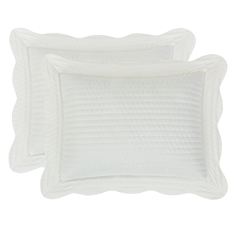 Ashford White Quilted Cotton Standard Pillow Sham