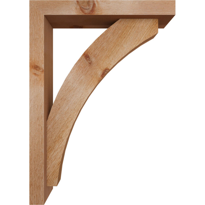 Thorton Block Bracket with Offset Brace, 28 x 20, 4"W Western Red Cedar (Rough Sawn)