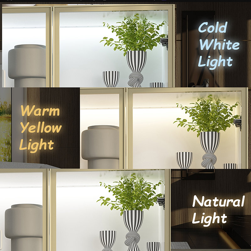 31.5'' W 5-Tier Glass Door Display Case Curio Cabinet With LED Lights, White