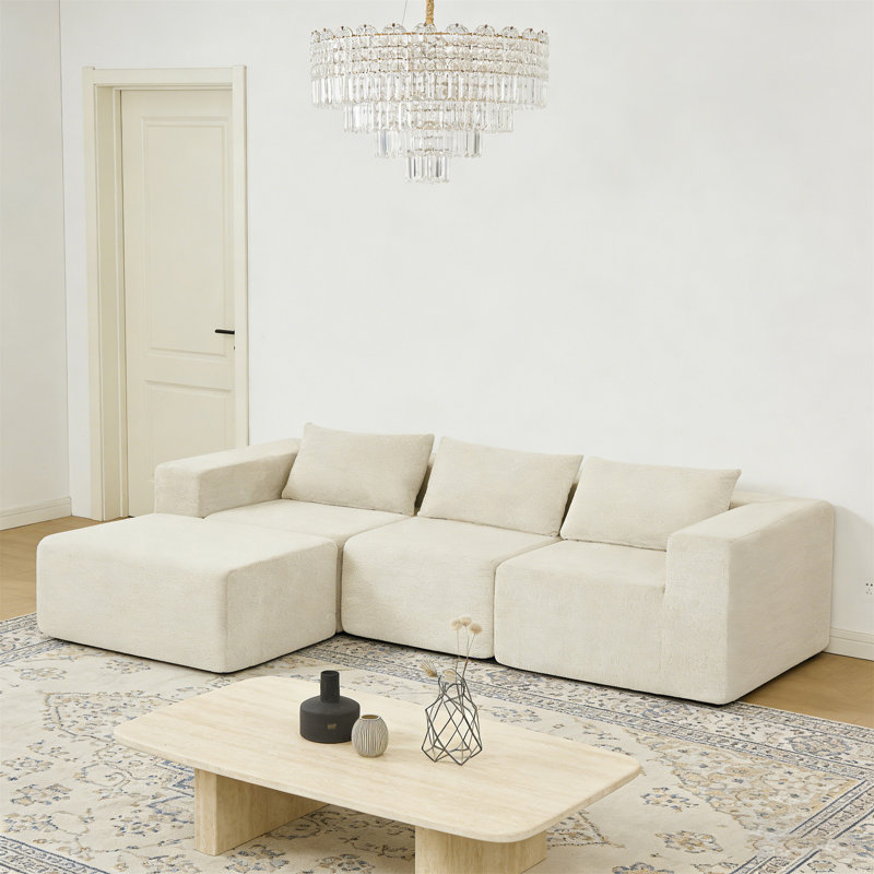 107" Compressed Sectional Sofas, Khaki